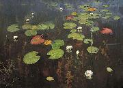 Isaac Levitan Water lilies painting